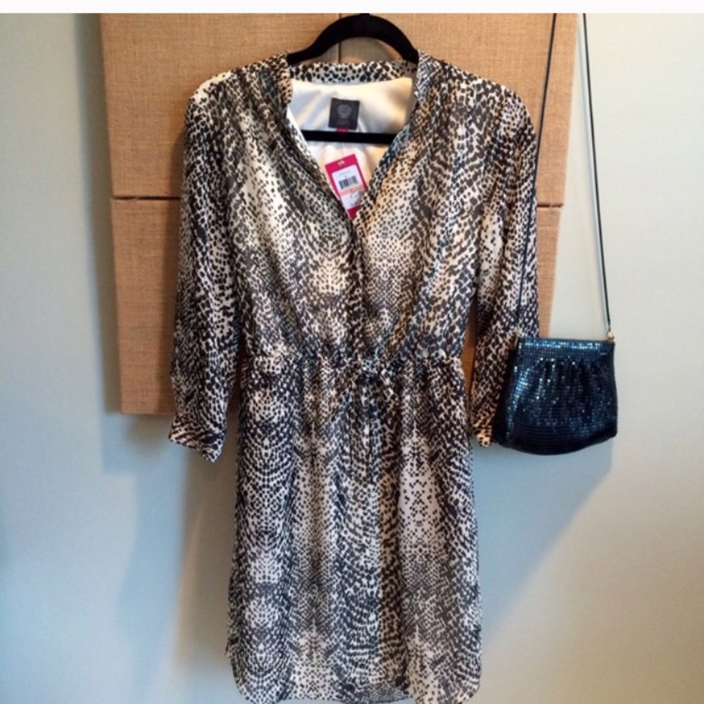 NWT Vince Camuto Animal Print Shirt Dress